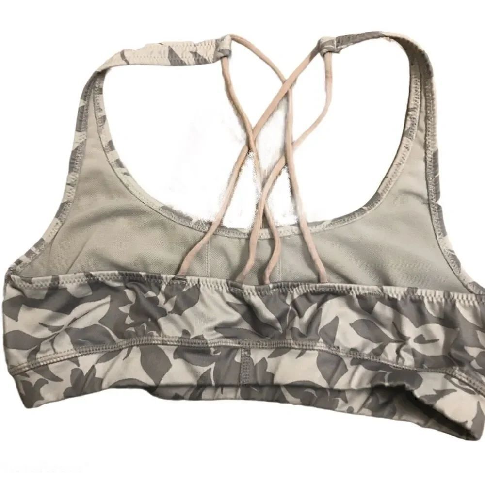 Aerie American Eagle gray floral print sports bra M-teens